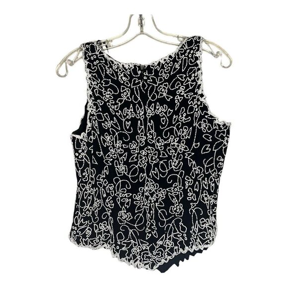 J KARA Beaded Top Womens Size Large All Over Beaded Dressy Fairy Formal Tank - Picture 2 of 12